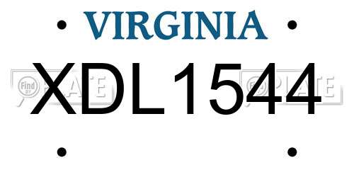 XDL1544 Virginia License Plate