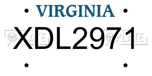 XDL2971 Virginia License Plate