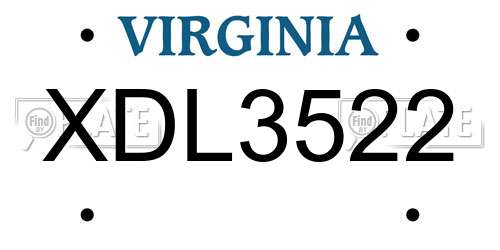 XDL3522 Virginia License Plate