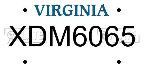 XDM6065 Virginia License Plate
