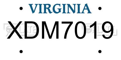 XDM7019 Virginia License Plate