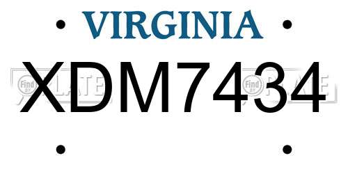 XDM7434 Virginia License Plate
