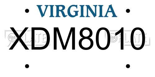 XDM8010 Virginia License Plate
