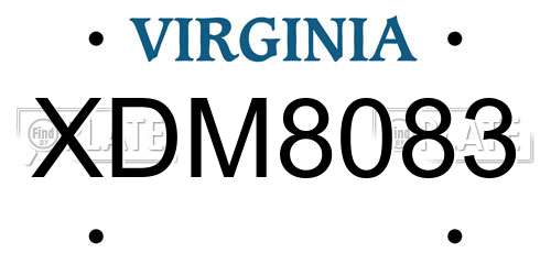 XDM8083 Virginia License Plate