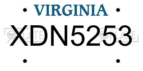 XDN5253 Virginia License Plate