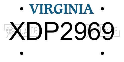 XDP2969 Virginia License Plate