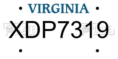 XDP7319 Virginia License Plate