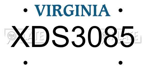 XDS3085 Virginia License Plate