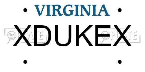 XDUKEX Virginia License Plate