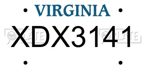 XDX3141 Virginia License Plate