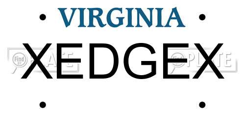 XEDGEX Virginia License Plate