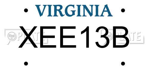 XEE13B Virginia License Plate