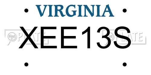 XEE13S Virginia License Plate