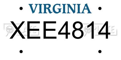 XEE4814 Virginia License Plate
