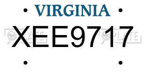 XEE9717 Virginia License Plate