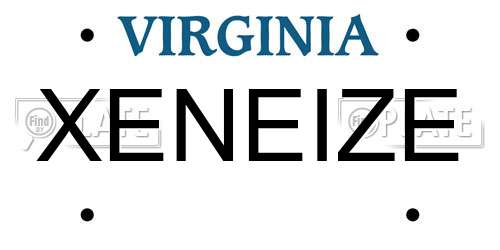 XENEIZE Virginia License Plate