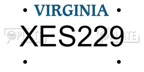XES229 Virginia License Plate