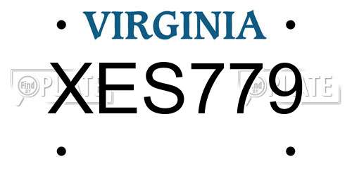 XES779 Virginia License Plate