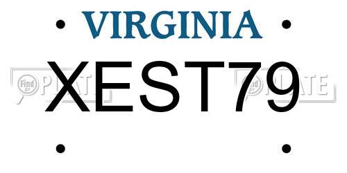 XEST79 Virginia License Plate