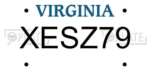 XESZ79 Virginia License Plate