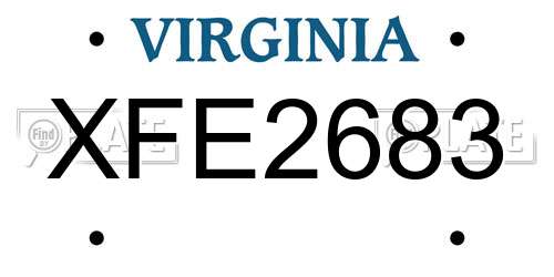 XFE2683 Virginia License Plate