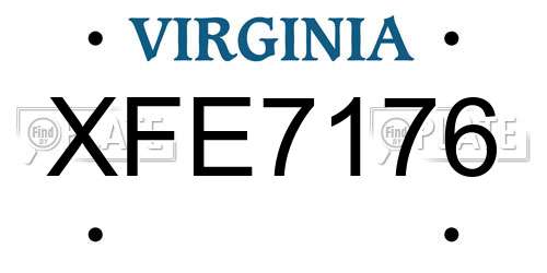 XFE7176 Virginia License Plate
