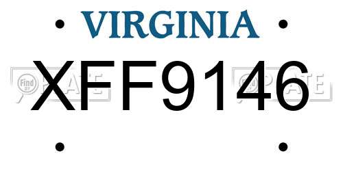 XFF9146 Virginia License Plate
