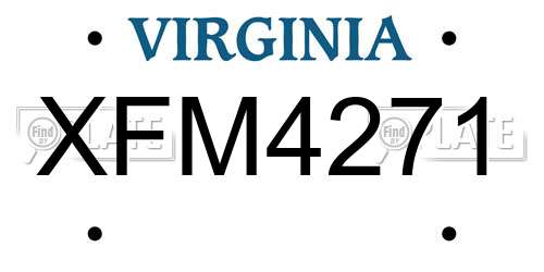XFM4271 Virginia License Plate