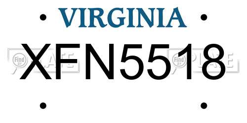 XFN5518 Virginia License Plate
