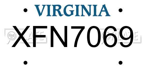 XFN7069 Virginia License Plate