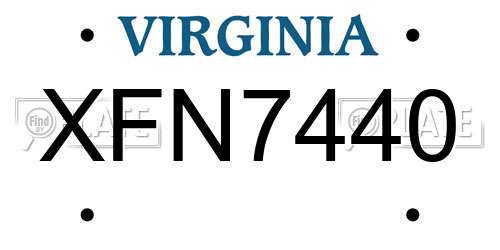 XFN7440 Virginia License Plate