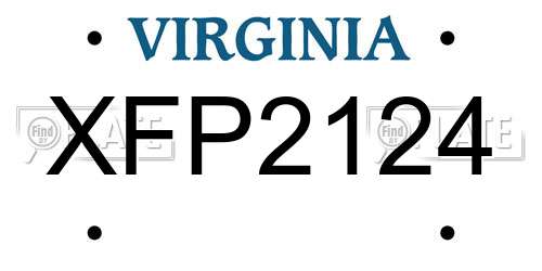 XFP2124 Virginia License Plate
