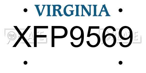 XFP9569 Virginia License Plate