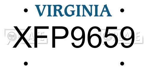 XFP9659 Virginia License Plate