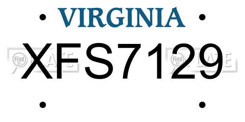 XFS7129 Virginia License Plate