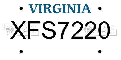 XFS7220 Virginia License Plate