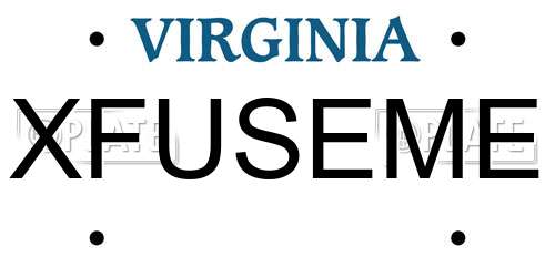 XFUSEME Virginia License Plate