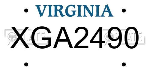 XGA2490 Virginia License Plate