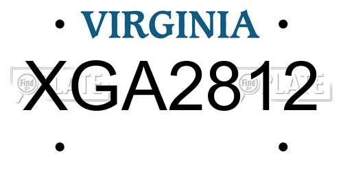 XGA2812 Virginia License Plate