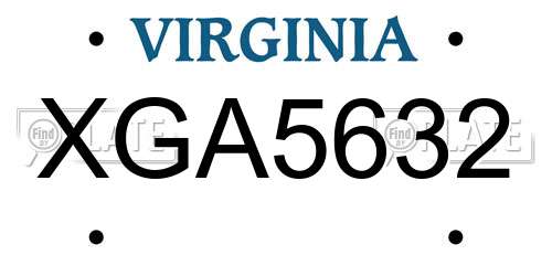 XGA5632 Virginia License Plate