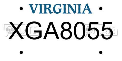 XGA8055 Virginia License Plate