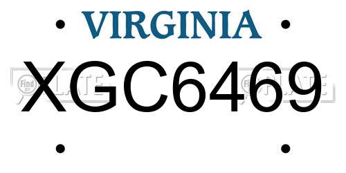 XGC6469 Virginia License Plate