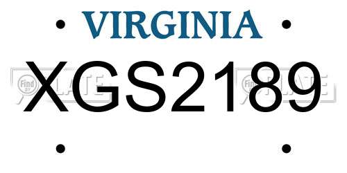 XGS2189 Virginia License Plate