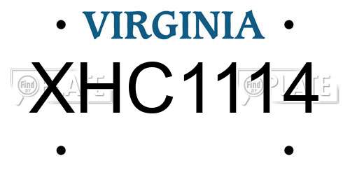 XHC1114 Virginia License Plate