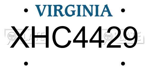 XHC4429 Virginia License Plate