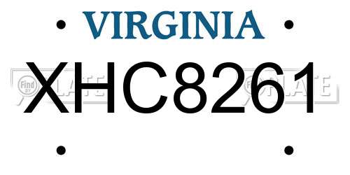 XHC8261 Virginia License Plate