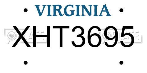 XHT3695 Virginia License Plate