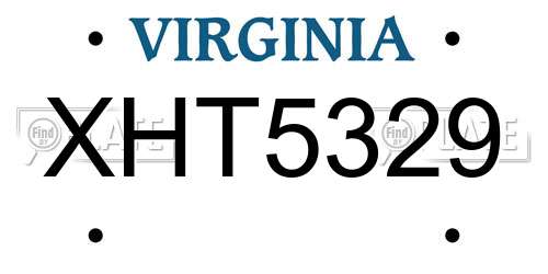 XHT5329 Virginia License Plate