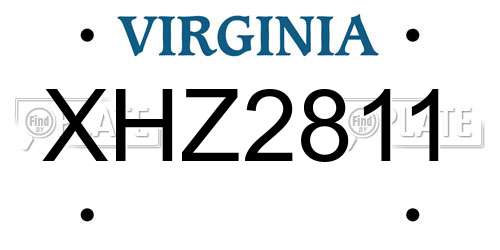 XHZ2811 Virginia License Plate