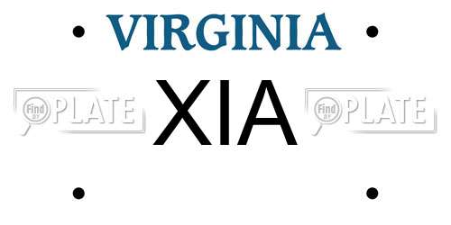 XIA Virginia License Plate